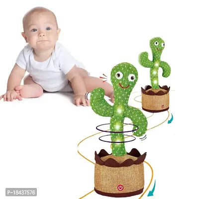 SUPER TOY Dancing Cactus Talking Plush Toy with Singing  Recording Function - Repeat What You Say - Pack of 1, Rechargeable Cable Included-thumb5