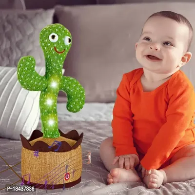 Talking Toy, Cactus Plush Rechargeable Toy, Wriggle  Singing Recording Repeat What You Say Funny Education Toys for Babies Children Playing, Home Decorate (Cactus Toy)