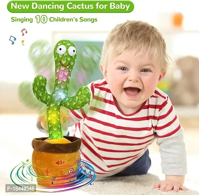 Interactive Dancing Cactus Talking Toy for Baby Toys for Kids Musical and Educational Children Plush Toys for 1 Year Old Boys and Girls for Endless Fun and Cuddles (Green Cactus)