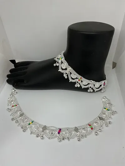 White Alloy Anklet For Women