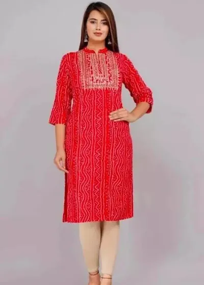 A-Line Rayon Kurta For Women