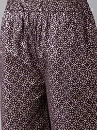 Amazon Brand - Anarva Women's Cotton Straight Knee Length Kurta | Gold Print Sharara Set (Purple) (AMSKD0008PURPLE)-thumb3