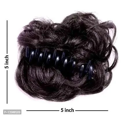 Extension Ruffle Juda With Clutcher For Women And Girls (Dark Brown) Hair Extension-thumb2