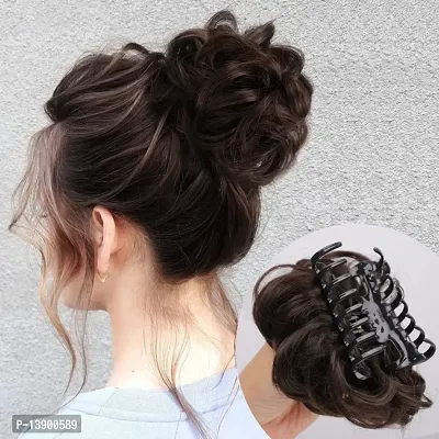 Extension Ruffle Juda With Clutcher For Women And Girls (Dark Brown) Hair Extension-thumb3