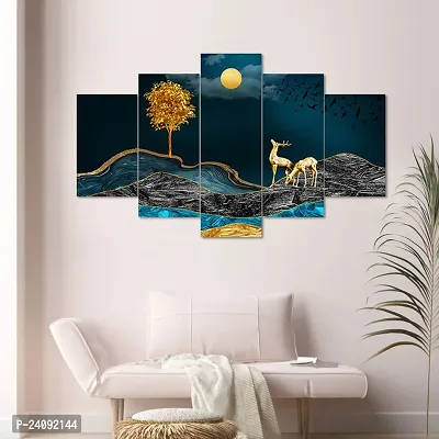 DYNAMICS DECOR Uv Coated Mdf Framed Nature Art 3D Religious Painting For Wall And Home Decor ( 75 Cm X 43 Cm ) - Set Of 5 Wall Painting, Multicolour-thumb4