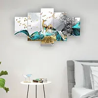 DYNAMICS DECOR Uv Coated Mdf Framed Nature Art 3D Religious Painting For Wall And Home Decor ( 75 Cm X 43 Cm ) - Set Of 5 Wall Painting, Multicolour-thumb2