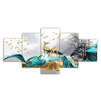 DYNAMICS DECOR Uv Coated Mdf Framed Nature Art 3D Religious Painting For Wall And Home Decor ( 75 Cm X 43 Cm ) - Set Of 5 Wall Painting, Multicolour-thumb3