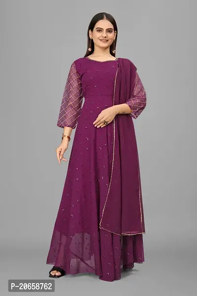 Classic Georgette Gown for Women with Dupatta-thumb0