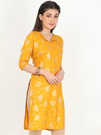 Women Viscose Self Patterns Straight Kurta-thumb2