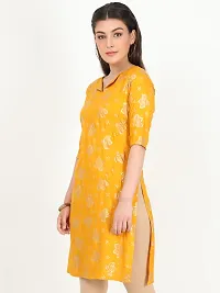 Women Viscose Self Patterns Straight Kurta-thumb1