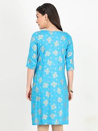 Women Viscose Self Patterns Straight Kurta-thumb3