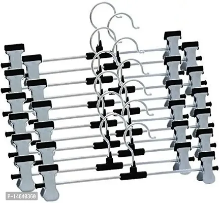 Sai Heavy Stainless Steel Cloth Hangers with Clips - 12 Pieces-thumb0