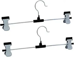 Sai Heavy Stainless Steel Cloth Hangers with Clips - 12 Pieces-thumb1