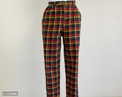 CHECKED RED Full Pant - Elastic Waistband  Trousers for Boys-thumb0
