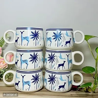 Handcrafted Ceramic Designer Cups Set Of 6