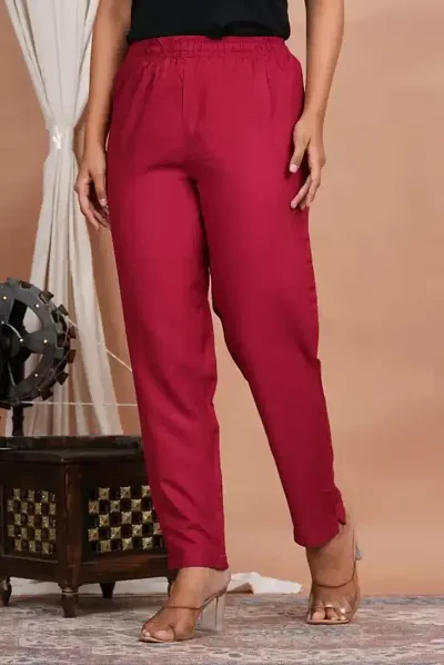 Women Regular Fit Viscose Rayon Trousers