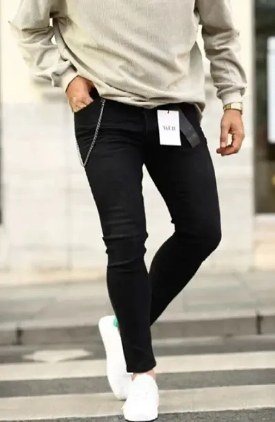 Trendy Solid Jeans For Men