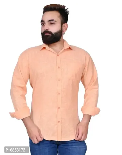 Trendy Men Linen Formal Shirt-thumb0