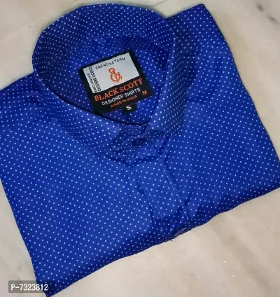Casual fancy  Dot Print  Royal Blue  Shirt-thumb0
