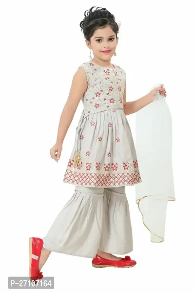 Stylish Grey Georgette Stitched Salwar Suit Sets With Dupatta For Girls-thumb3