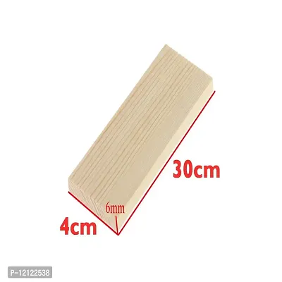 Woodcraft Original Natural Pine Wood Rectangle Board Panel for Arts Craft (30 cm x 4 cm) 6 mm Thickness -10 Pieces-thumb3