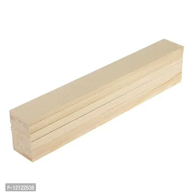 Woodcraft Original Natural Pine Wood Rectangle Board Panel for Arts Craft (30 cm x 4 cm) 6 mm Thickness -10 Pieces-thumb2