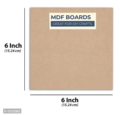 Woodcraft Original MDF 6x6 inch Square 2mm Thick Unfinished Board for Art and Craft, Resin Art, Mandala Art, Pyrography, Painting (12pc Set)-thumb3