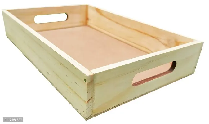 Woodcraft Original Pinewood Tray SimpleElegant, Size: 7.75x12inch ~ Ideal for Gifting Packing and Serving