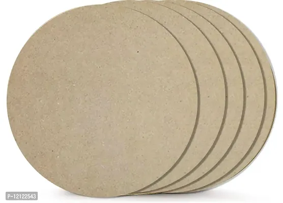 Woodcraft Original Wood MDF Round Board Sheets, 2mm Thickness, Size 12 inch - Pack of 6