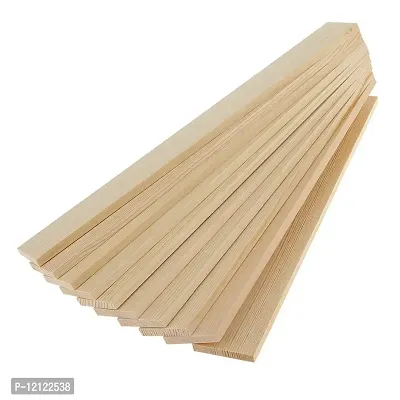 Woodcraft Original Natural Pine Wood Rectangle Board Panel for Arts Craft (30 cm x 4 cm) 6 mm Thickness -10 Pieces