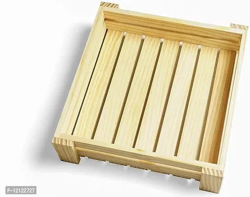 Woodcraft Original Pine Wood Square Tray | Serveware Kitchen Accessories Breakfast Tray - 12"" X 12""