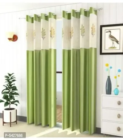 Stylish Polyester Window Curtains (1 Pair)-thumb0