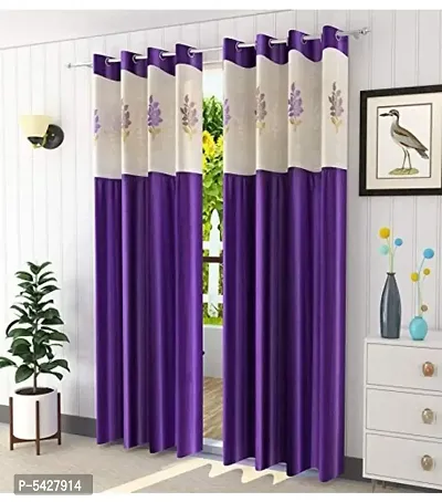 Stylish Polyester Loop Fitting Curtains For Home-thumb0