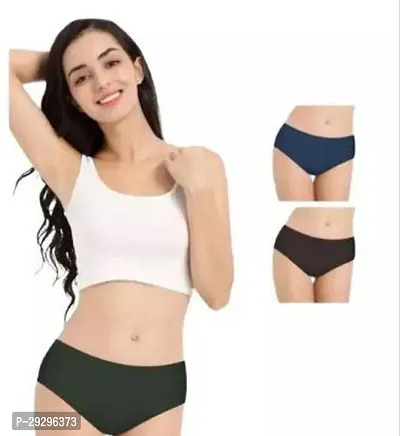 Fancy Multicoloured Cotton Brief For Women Pack Of 3