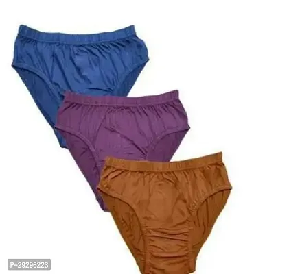 Fancy Multicoloured Cotton Brief For Women Pack Of 3-thumb0