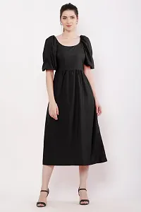 Stylish Black Crepe Printed Dress For Women-thumb4