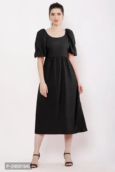 Stylish Black Crepe Printed Dress For Women-thumb5