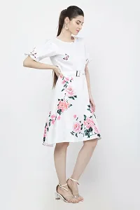 Stylish White Satin Printed Dress For Women-thumb4