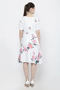 Stylish White Satin Printed Dress For Women-thumb3