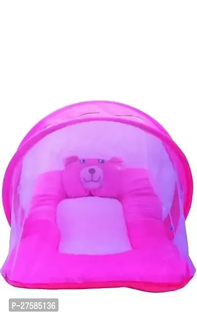 Adorable Pink Baby Sleeping Bedding set with Attached Mosquito Net-thumb0