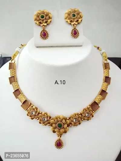 Stylish Fancy Designer Brass Jewellery Set For Women Pack Of 1-thumb0