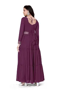 Stylish Purple Embroidered Georgette Gown-thumb1