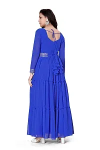 Stylish Blue Embroidered Georgette Gown-thumb1