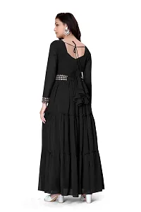 Stylish Black Embroidered Georgette Gown-thumb1