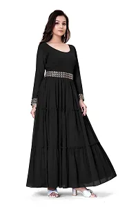 Stylish Black Embroidered Georgette Gown-thumb3