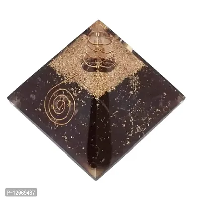 GEMTUB Handcrafted Natural Black Tourmaline Orgone Pyramidd for EMF Protection Reiki Healing, Feng Shui, Vastu, Crystal Healing, Meditation, Vastu Correction, Reiki Grid and Aura Cleaning, (50-60mm)