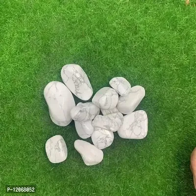 GEMTUB Natural Howlite Tumble Howlite Pebbles Stone for Reiki Healing Crystal Healing Home Decoration and Vastu Correction-thumb2