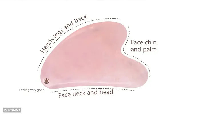 GEMTUB Pink Rose Quartz Gua Sha Stone Massage Tool Natural Healing stone for Facial Microcirculation Boost Radiance of Complexion Anti-aging Beauty Therapy for Skin Removes Toxins Prevents Wrinkles.-thumb3