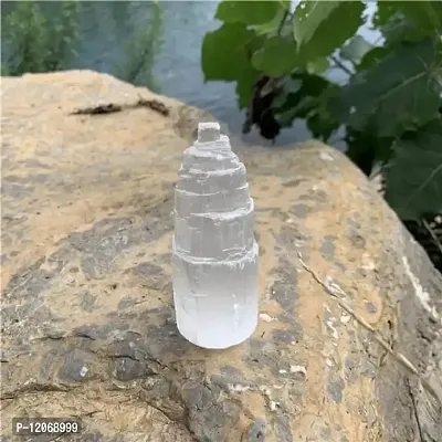 GEMTUB Handcrafted Natural Selenite Tower|Raw/Rough Selenite Crystal Tower for vastu correctionn Reiki Healing  Crystal Healing Remove Negative Energy House Warming Gift-thumb5