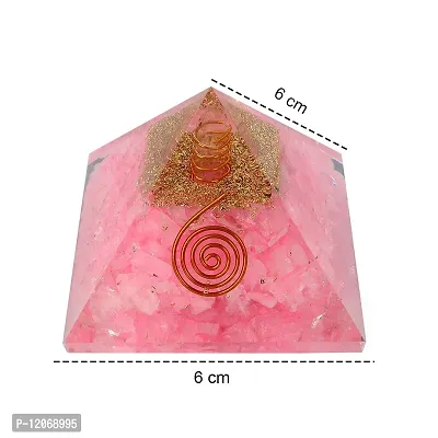 GEMTUB Handcrafted Natural Rose Quartz Orgone Pyramidd for Reiki Healing Love Vibes Crystal Healing, Meditation, Vastu Correction, Reiki Grid and Aura Cleaning, (50-60mm)-thumb4